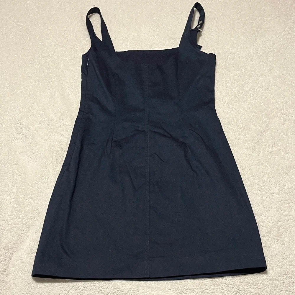 NWT Anthropologie Maeve Navy  Mini Dress Buckle Strap Accent Side Zip Size XS - Picture 4 of 5
